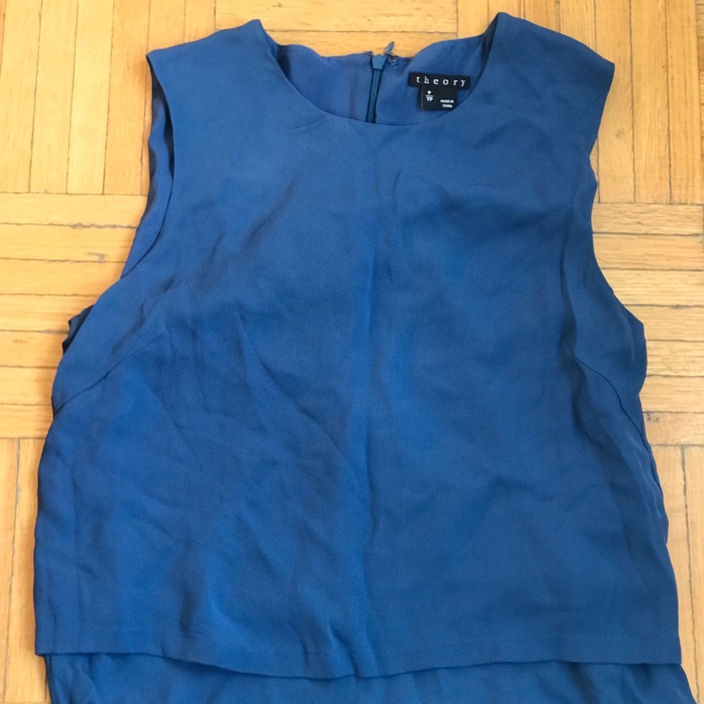 Theory sleeves silk top